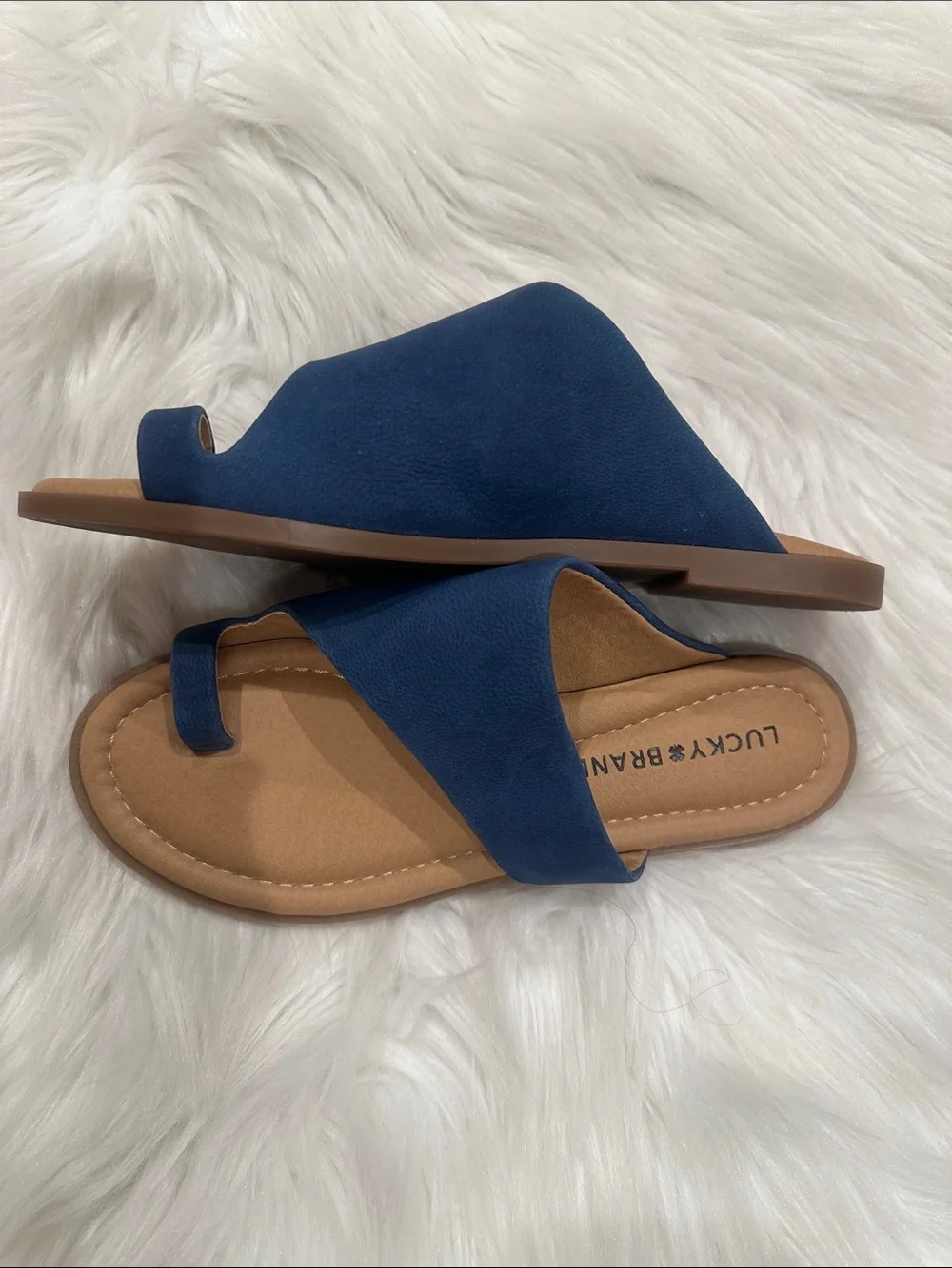 Lucky Brand Blue Crossband Toe Loop Sandals - Picture 3 of 4